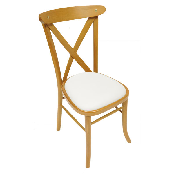 Light Oak Cross Back Chair - Wedding Chairs